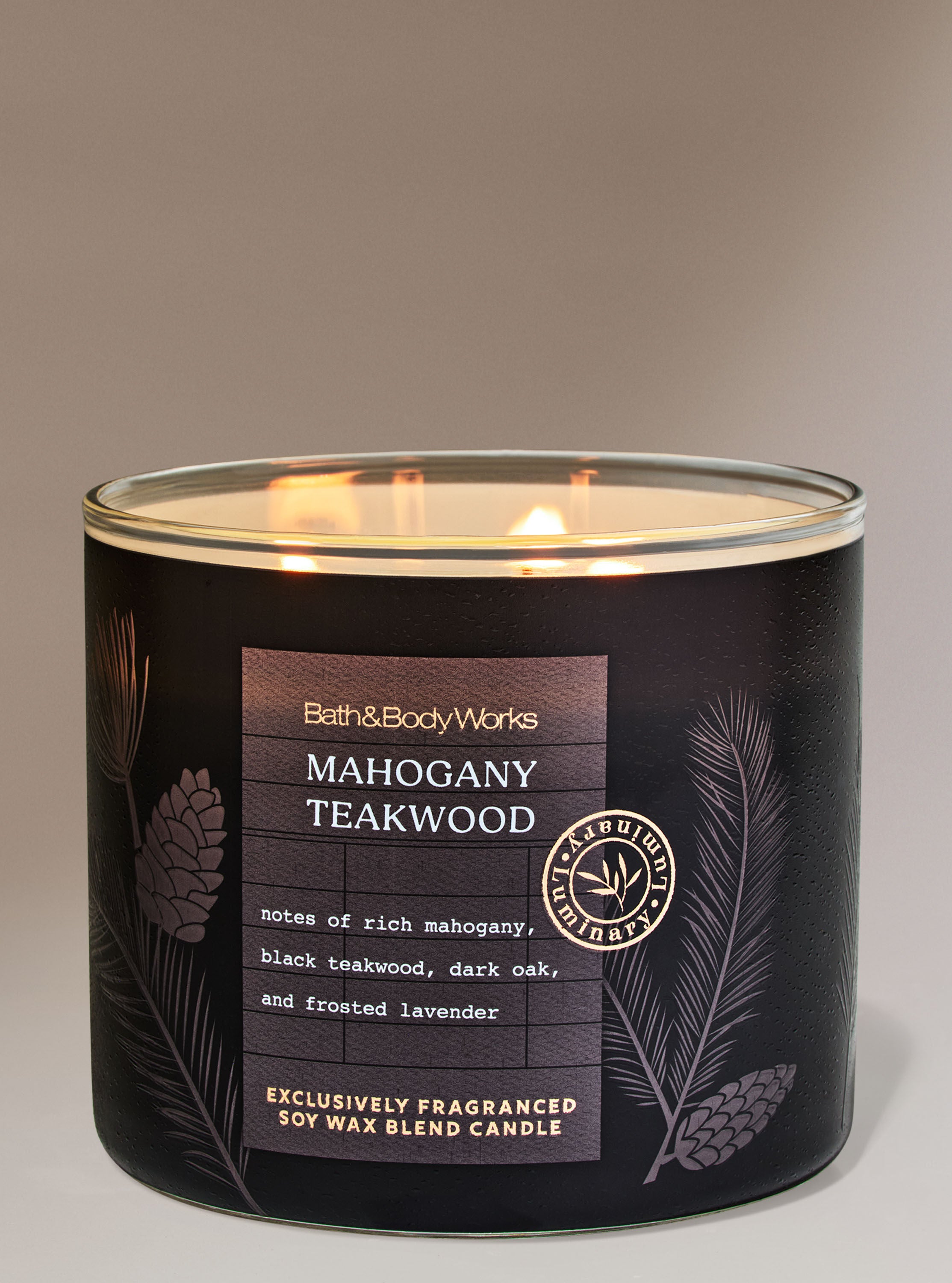 Mahogany Teakwood 3-Wick Candle
