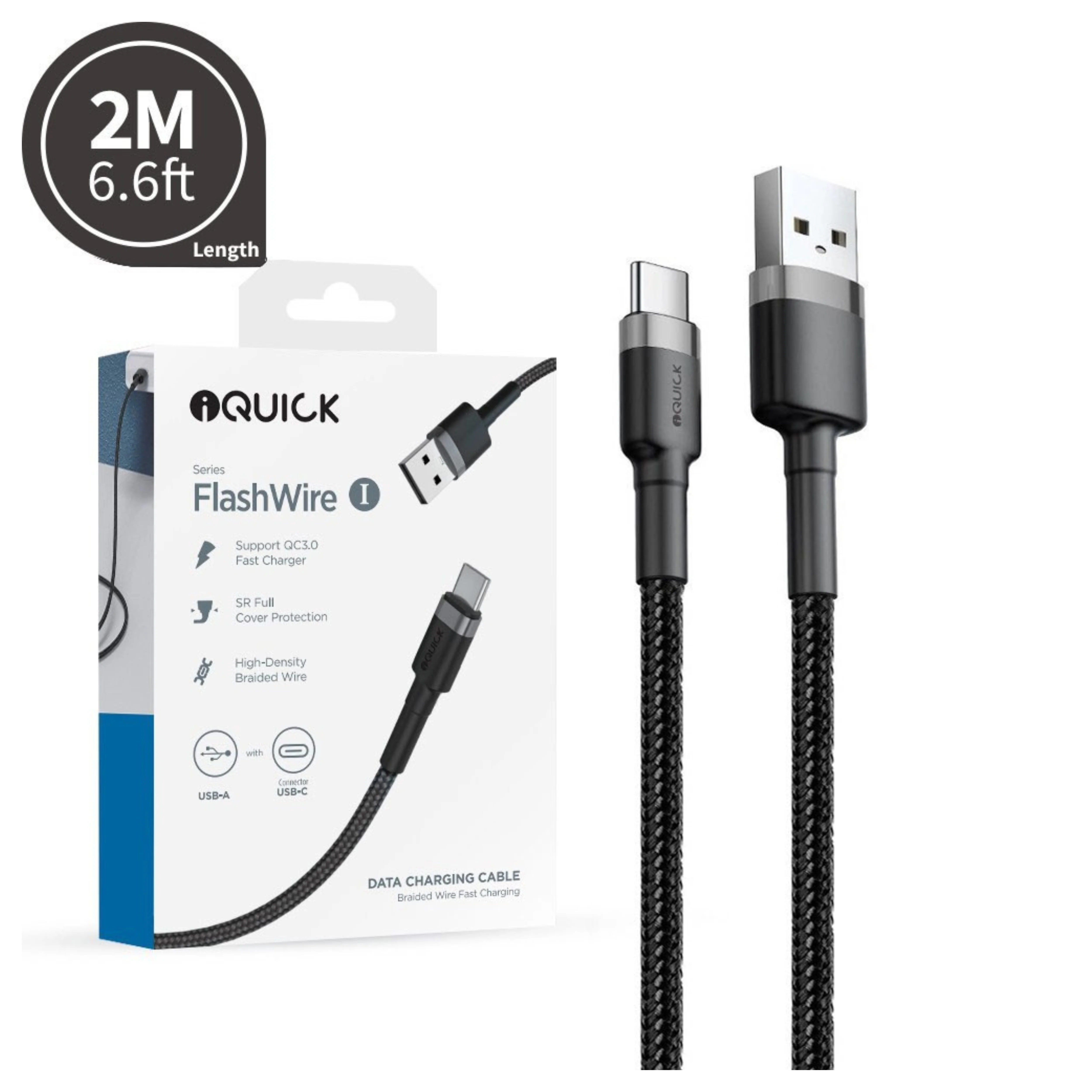 iQuick Cables USB-A to USB-C 2M