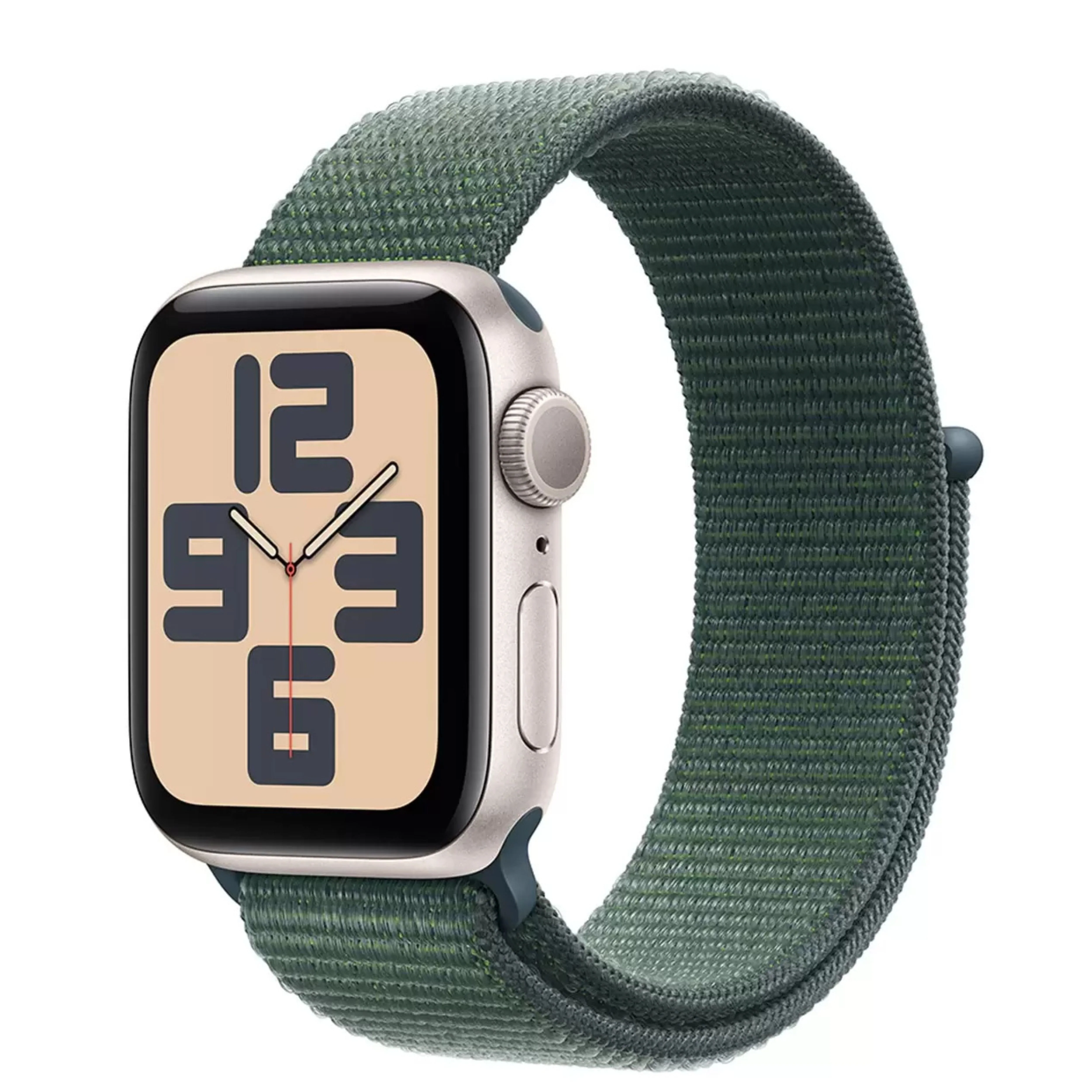 Apple Watch SE GPS 40mm Starlight Aluminium Case With Lake Green Sport Loop New