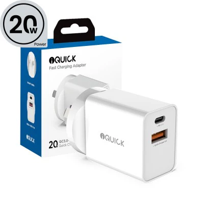 iQuick 20W PD3.0+QC3.0 Fast Charging Adapter