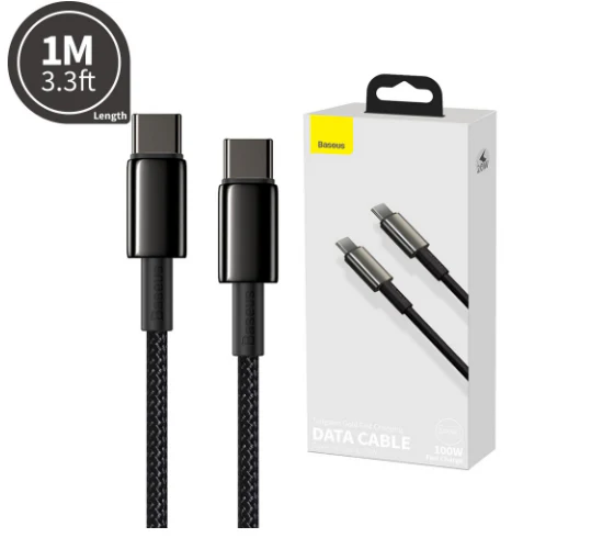 Baseus Tungsten Gold Fast Charging Data Cable Type-C to Type-C 100W 1M