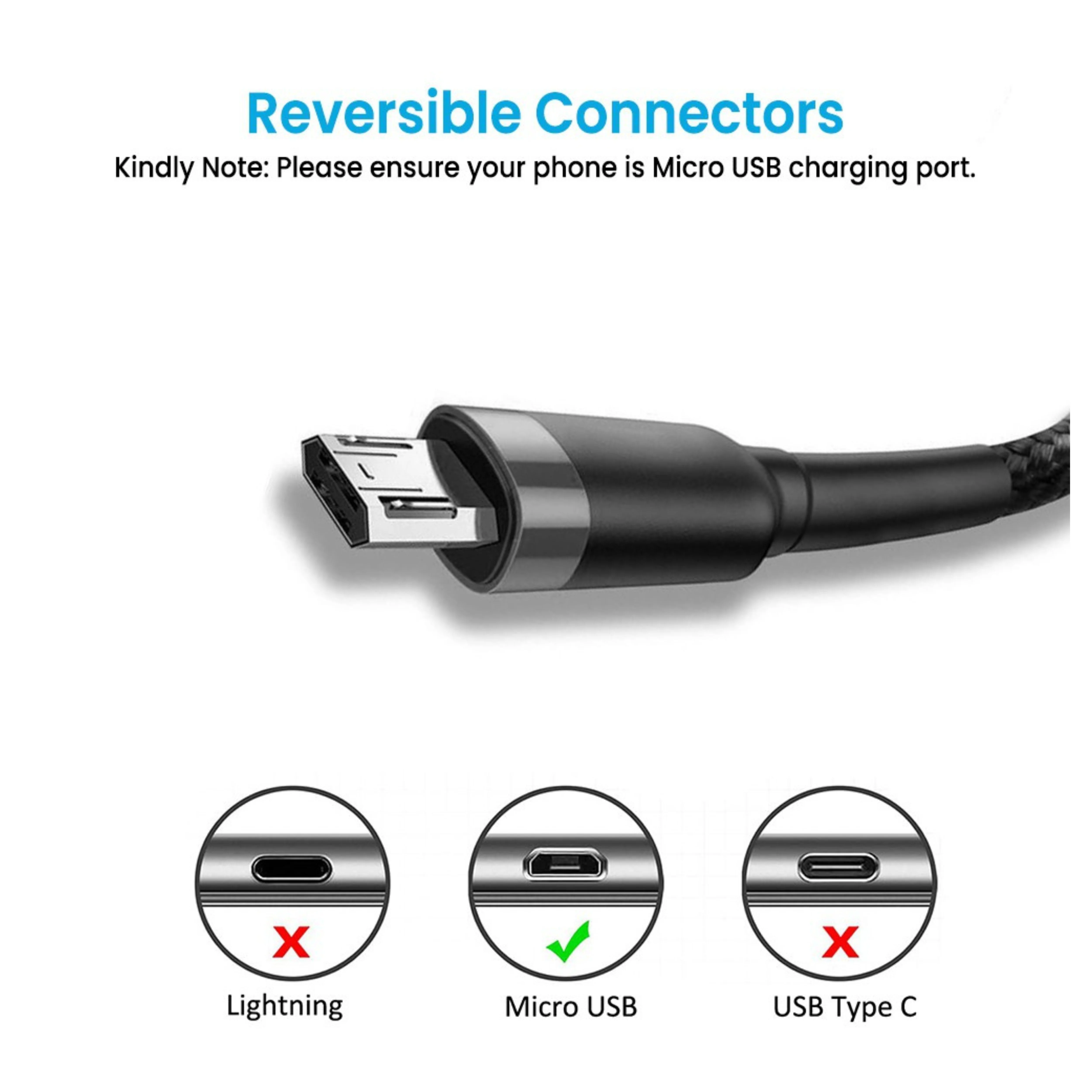 iQuick Cables USB-A to Micro 1M
