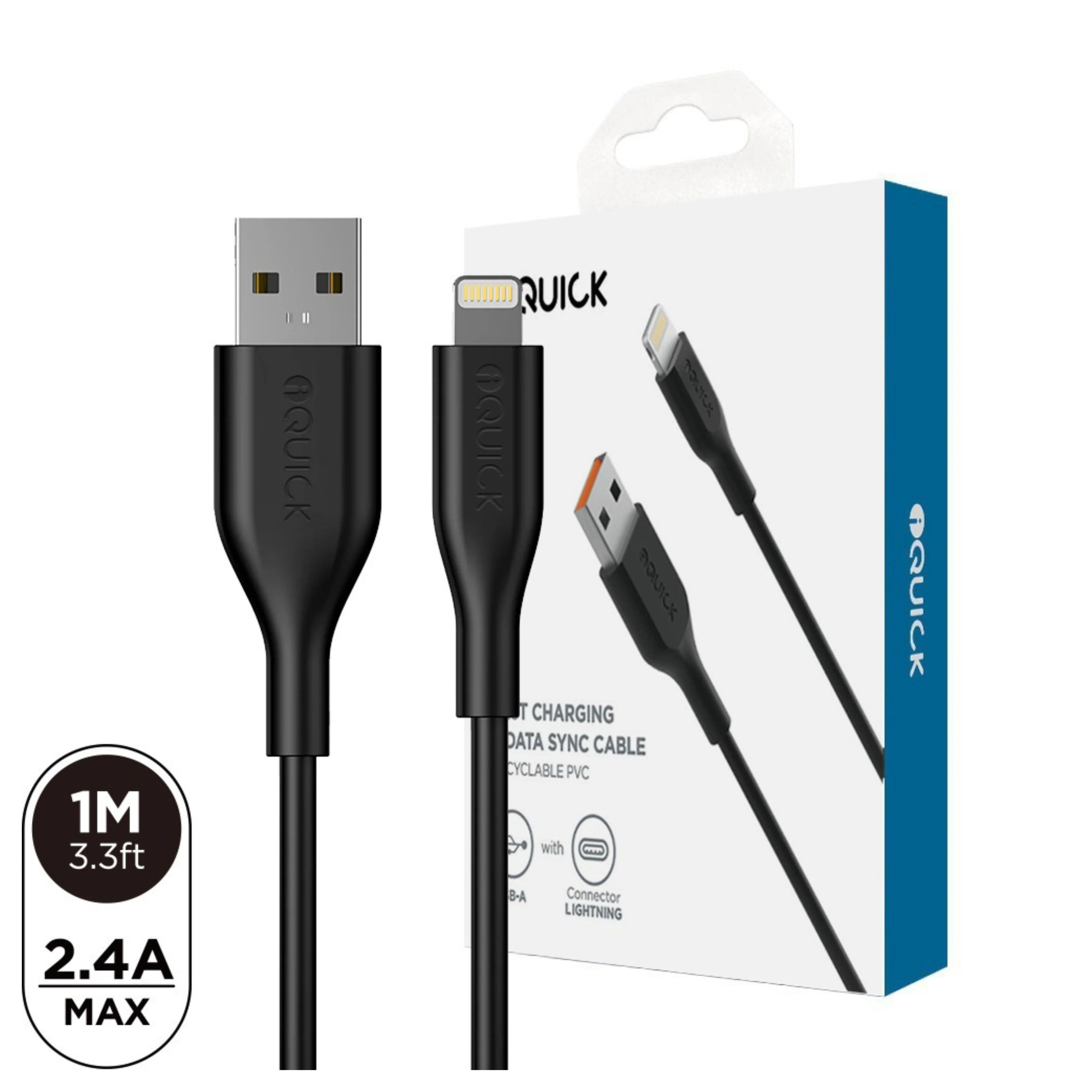 iQuick Cables USB-A to Lightning 1M