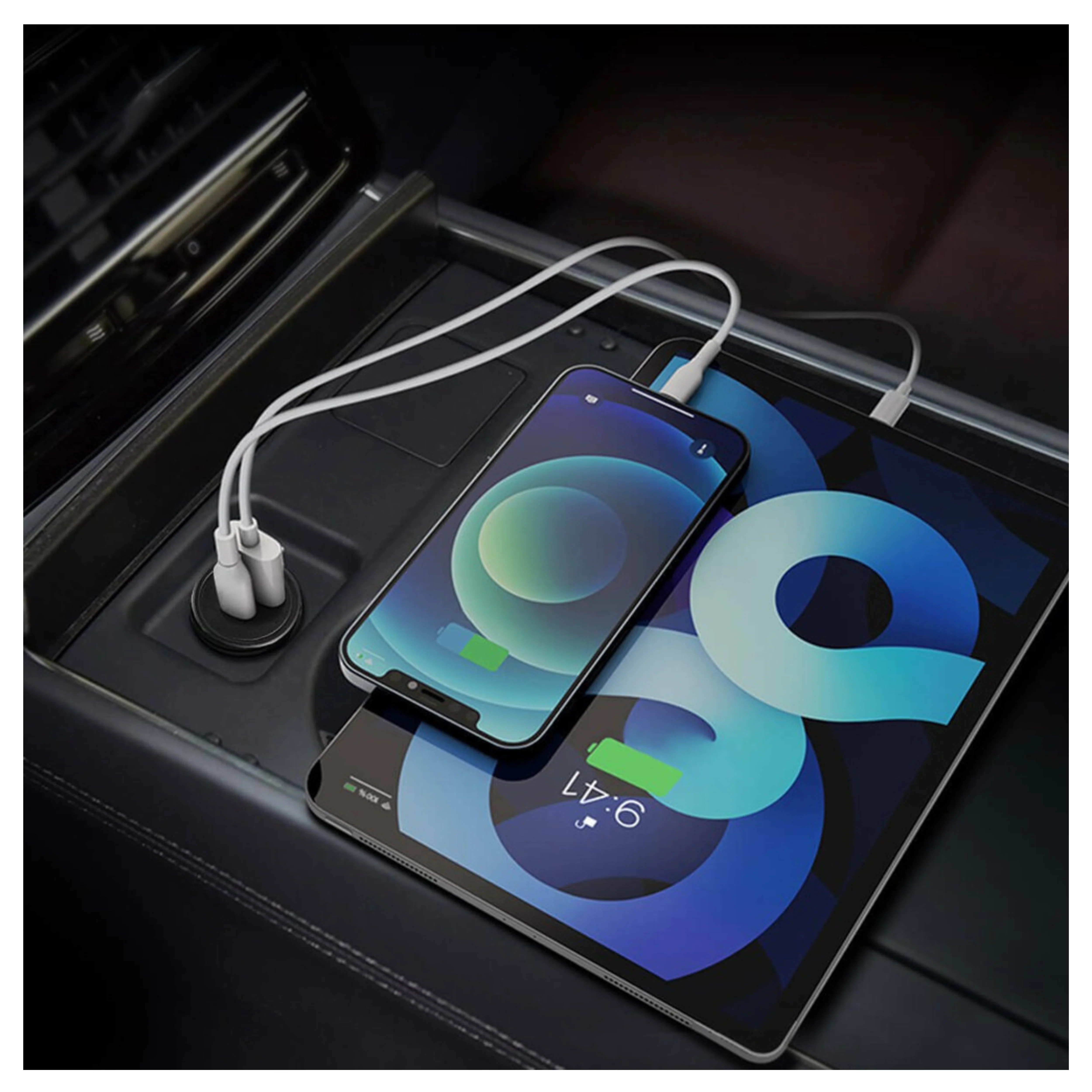 iQuick CQ2 38W Fast Car Charging USB-A & USB-C Ports