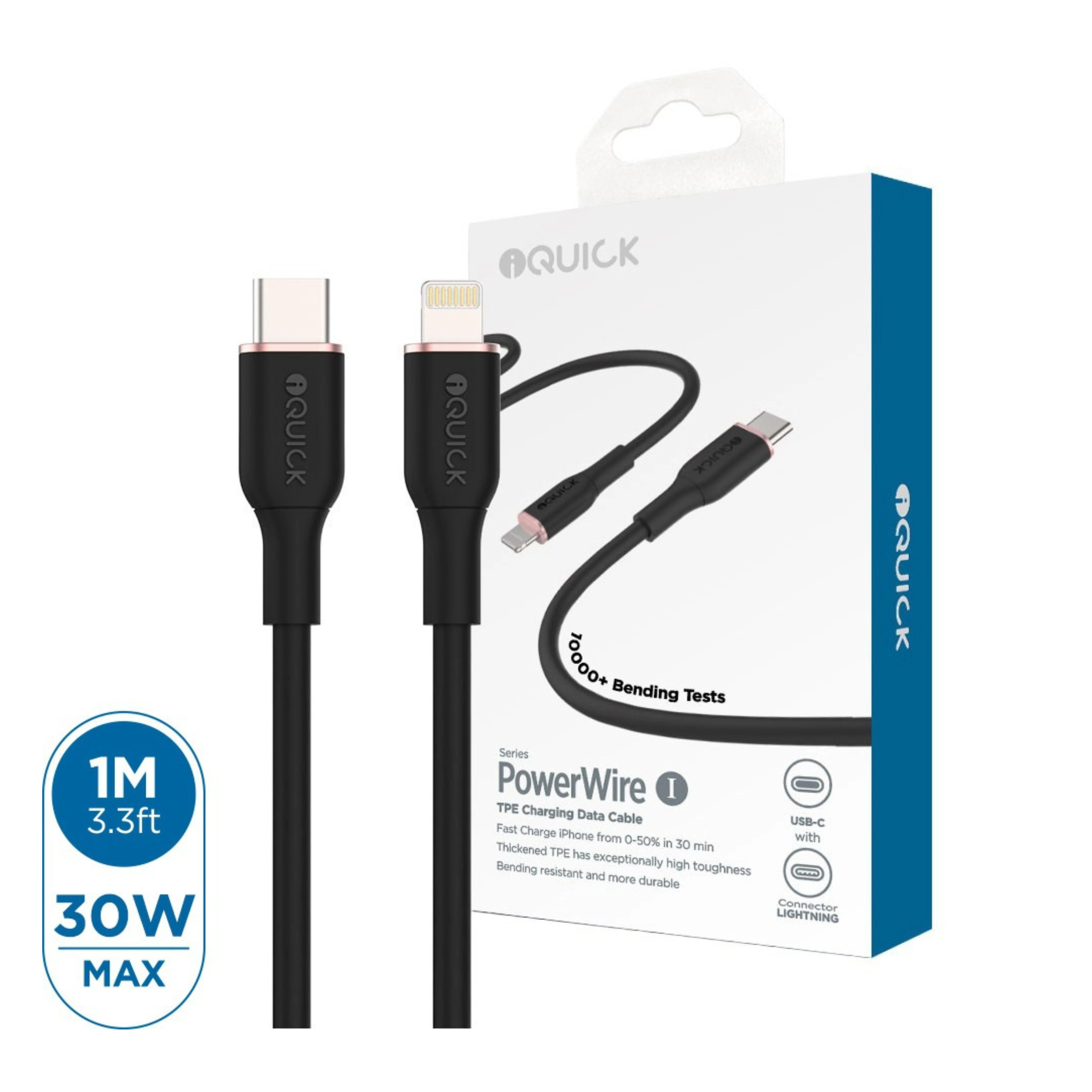 iQuick Cables USB-C to Lightning 1M