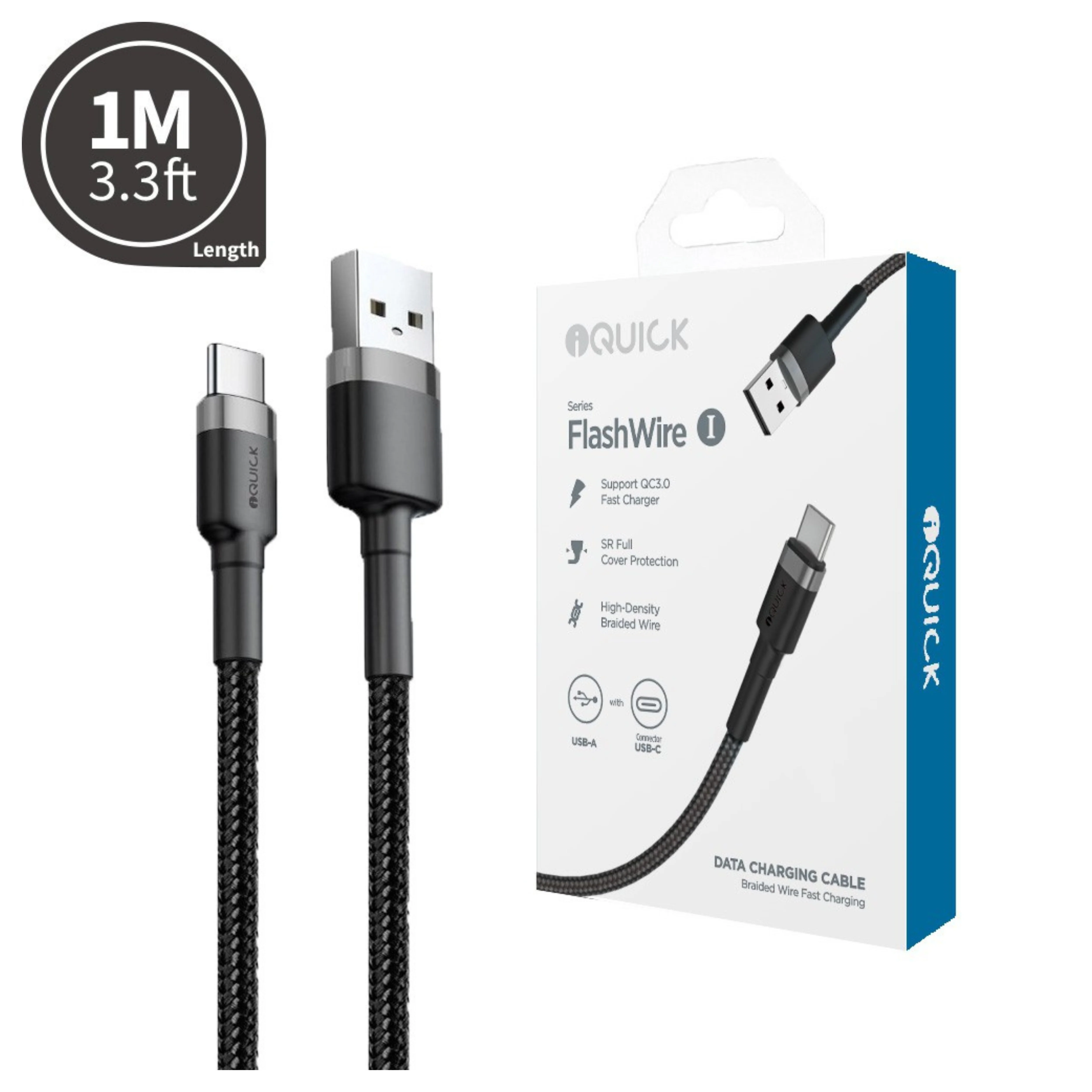 iQuick Cables USB-A to USB-C 1M