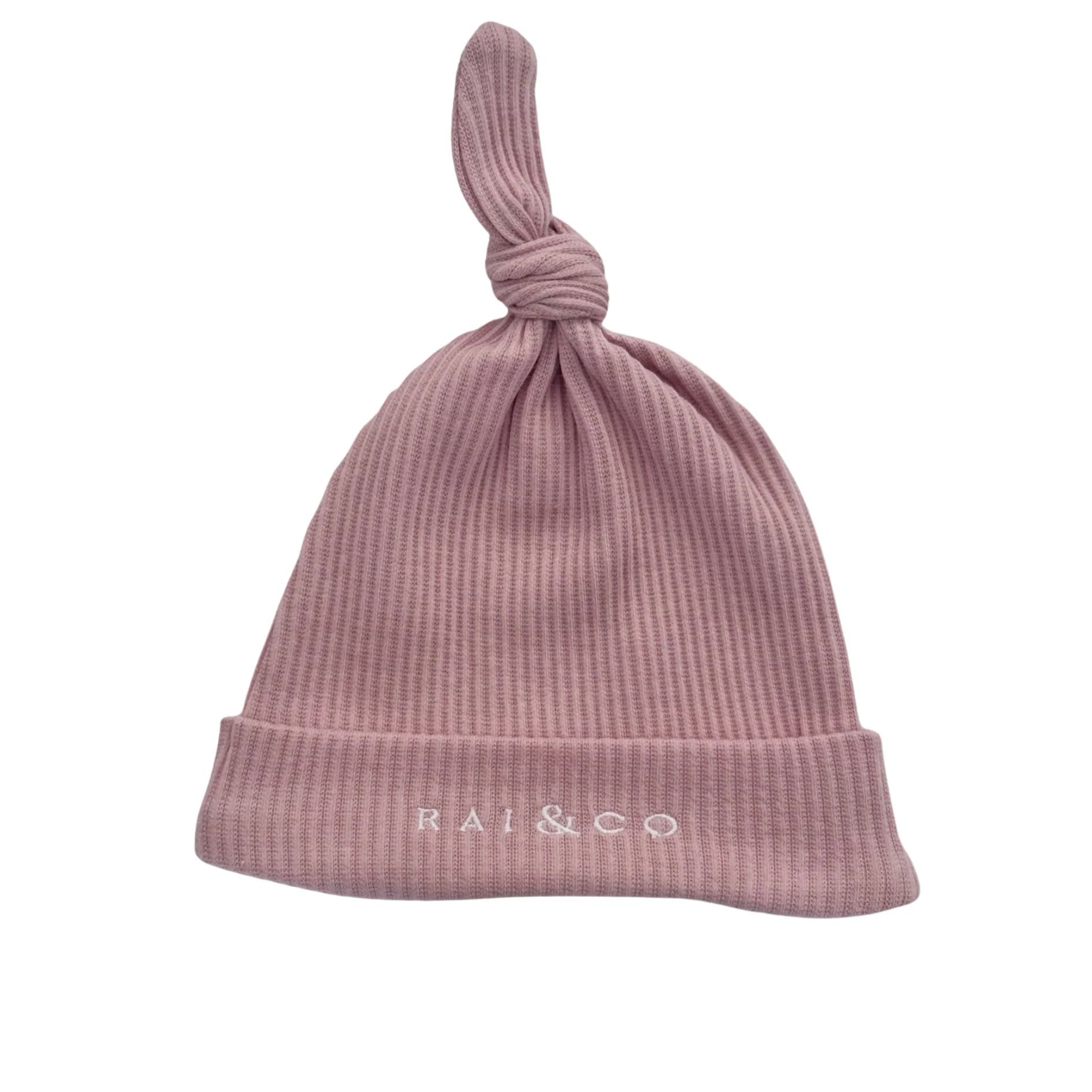 Baby Beanie Ribbed Knotted