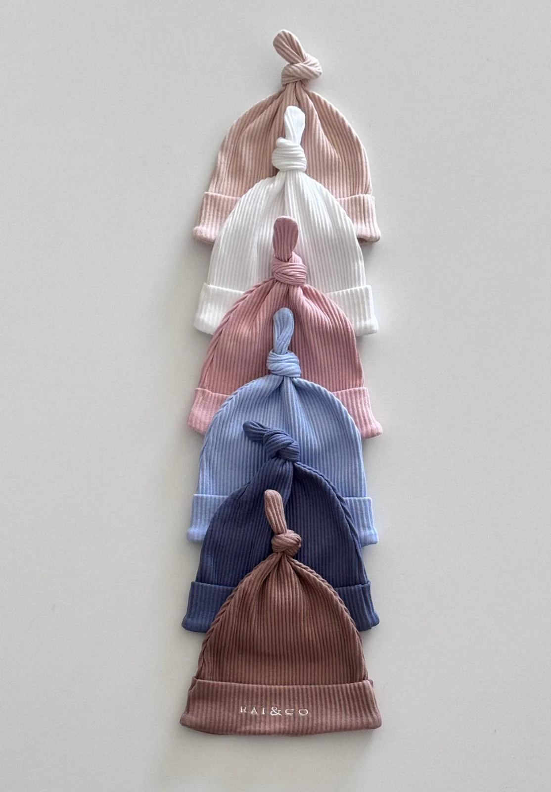 Baby Beanie Ribbed Knotted