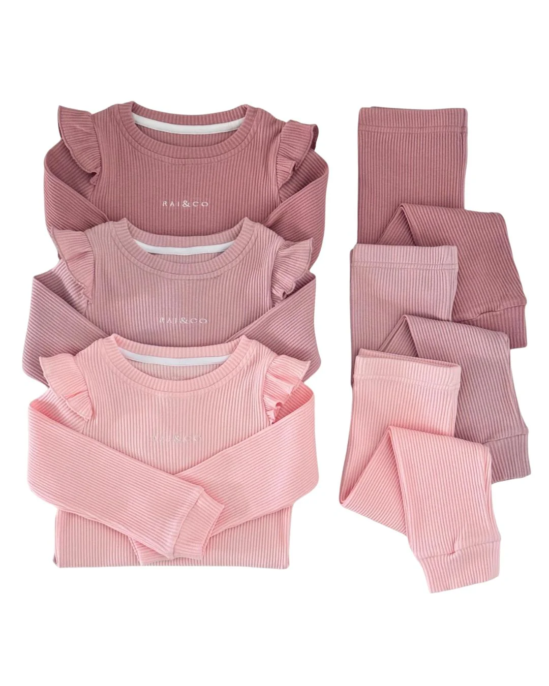 Frill Ribbed Two Piece Set