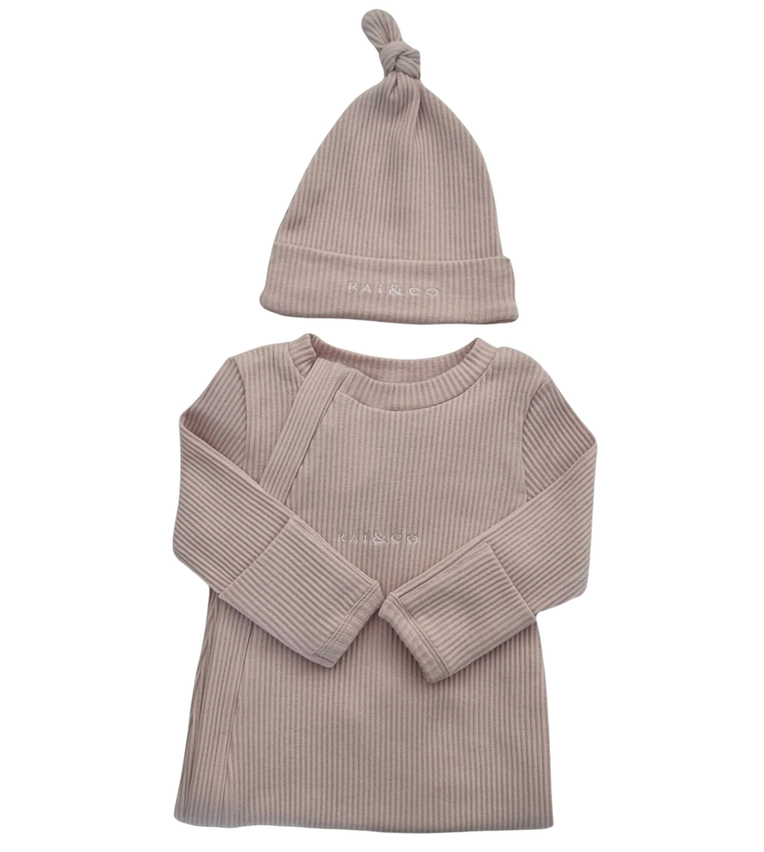 Baby Beanie Ribbed Knotted