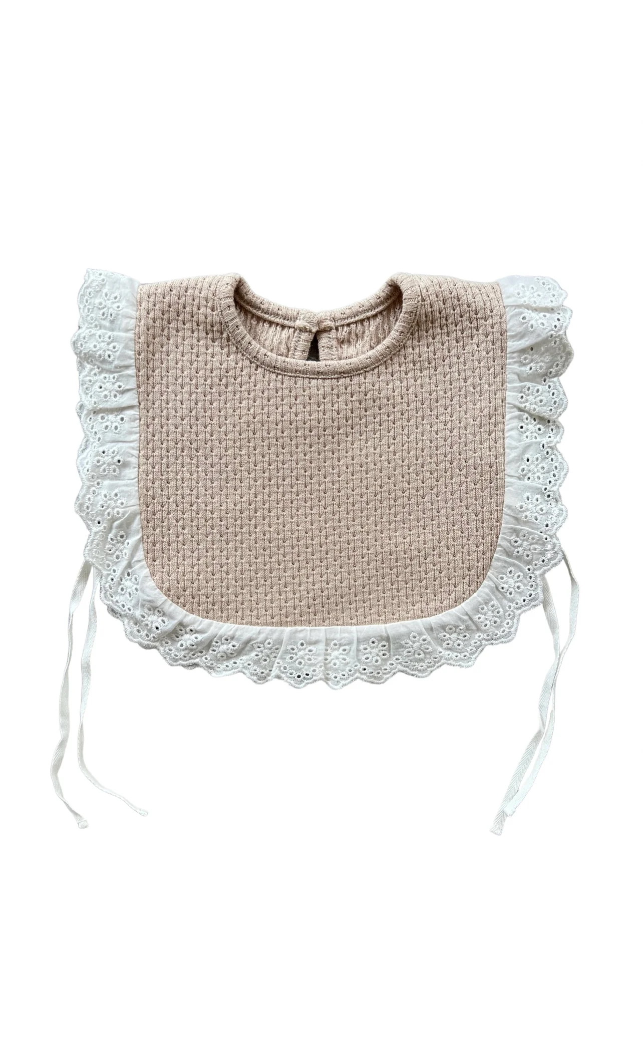 Knitted Lace Frill Bib