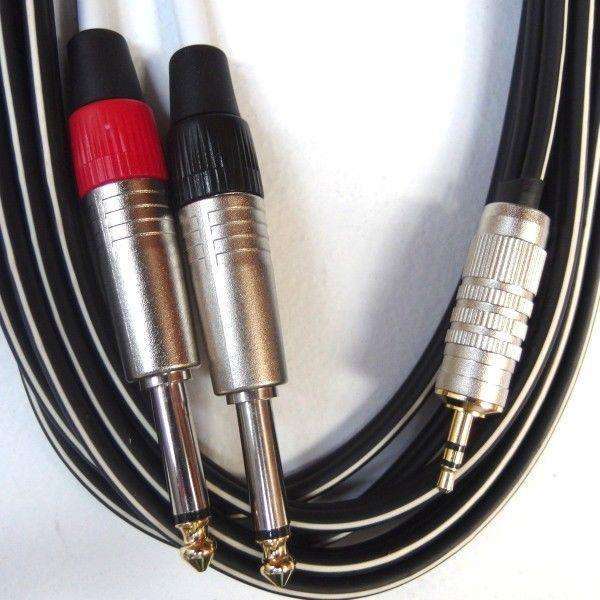 EWI IPSS-10 3M Stereo 3.5mm Jack To  2 x 6.3mm Jack Cable