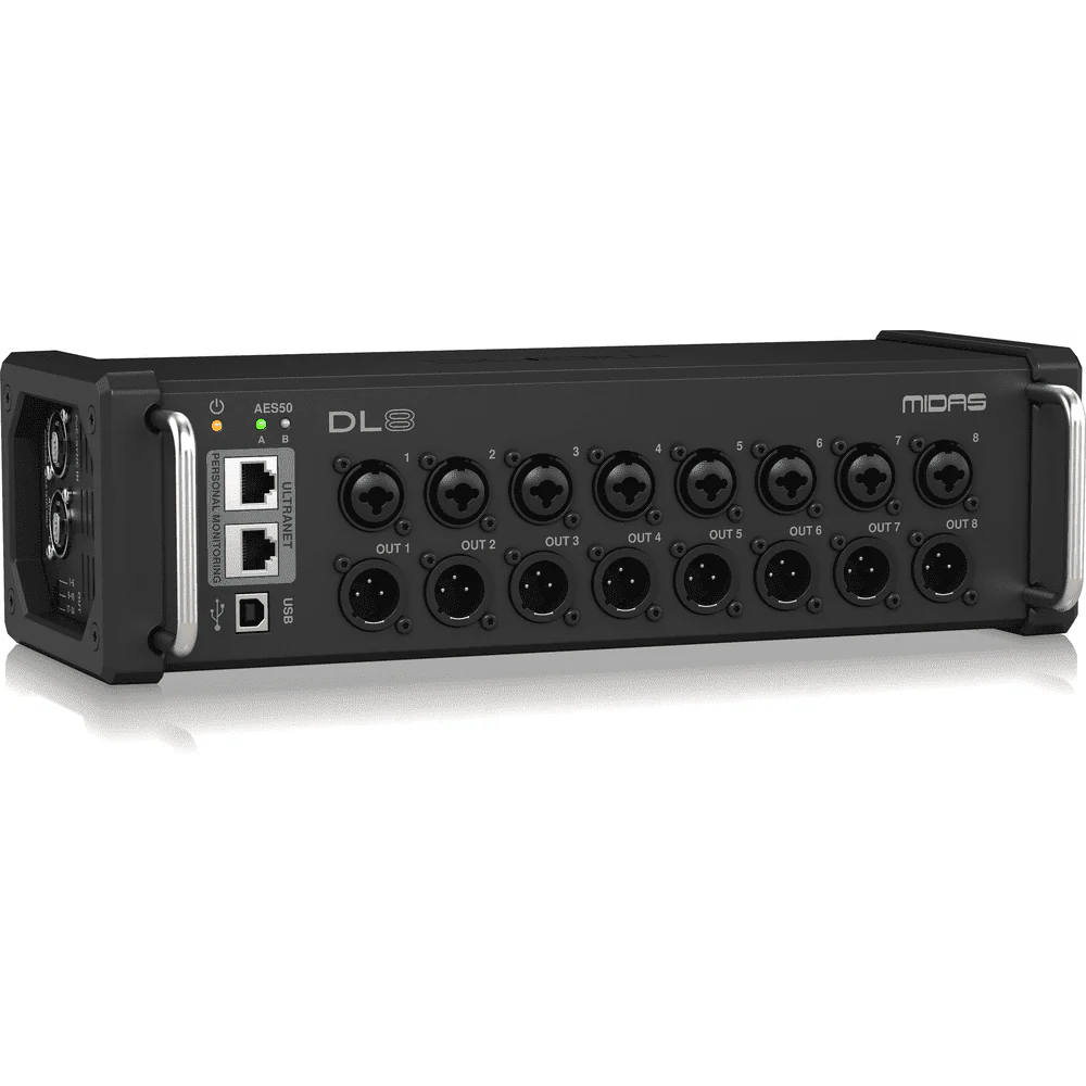 Midas DL8 8In / 8Out Stage Box with 8 MIDAS Microphone Preamps