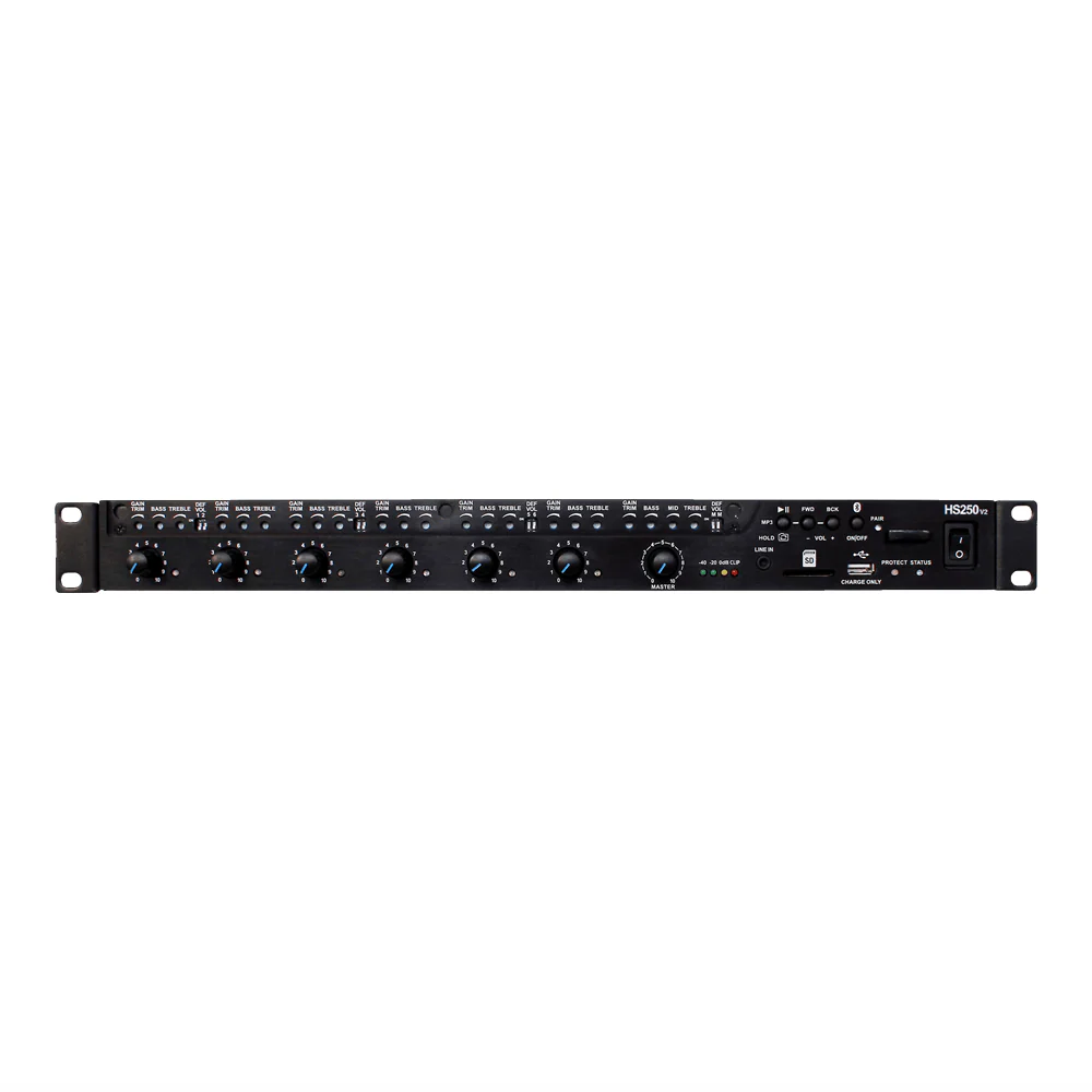 Australian Monitor HS250 V2 Mixer Amplifier 250 watts, Class D, 1RU, 9 Inputs