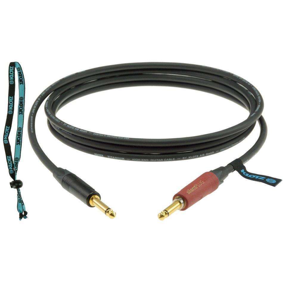 Klotz High End Titanium 0600PSP 6 Metre Guitar Cable with Neutrik NP2X-AU-SILENT Jack Plug