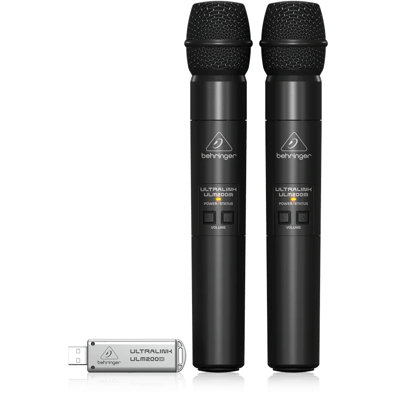 Behringer ULTRALINK ULM202USB 2.4 GHz Digital Wireless System w/2 Microphones & USB Receiver