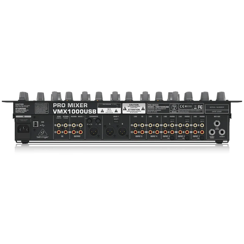 Behringer VMX1000USB Professional 7-Channel Rack-Mount DJ Mixer