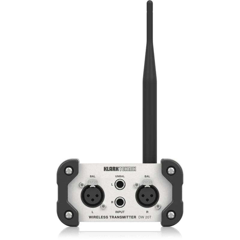 Klark Teknik DW 20T 2.4 GHz Wireless Stereo Transmitter for High-Performance Stereo Audio Broadcasting