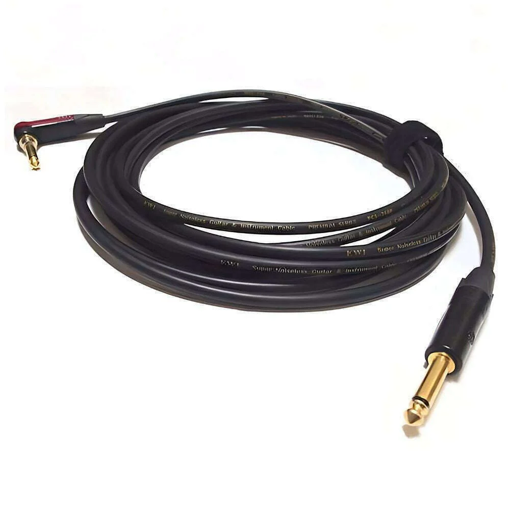 Neutrik NP2RX-AU-SILENT Gold Plated Right Angled Jack Premium Guitar Cable - 3, 6 or 9 Metre