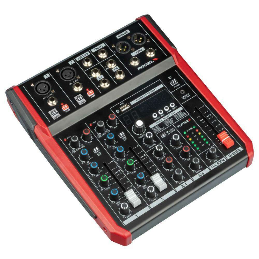 Proel PLAYMIX6 6 Channel Mixer with DSP and USB/BT Interface