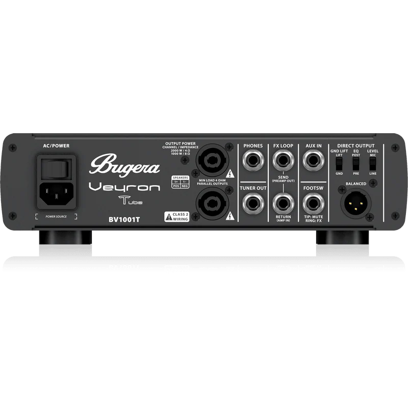 Bugera Veyron BV1001T 2,000-Watt Class-D Bass Amplifier with Tube Preamp