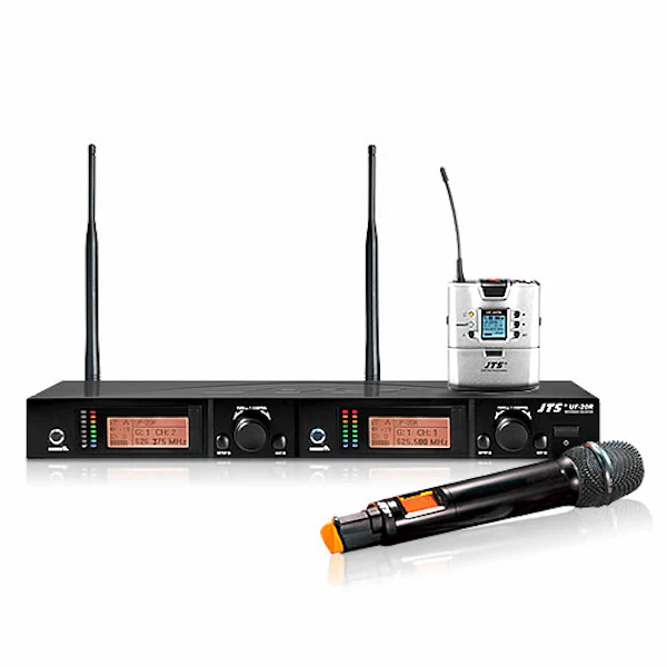 JTS UF-20 Dual Channel Beltpack Wideband Wireless System (624-694 MHz)