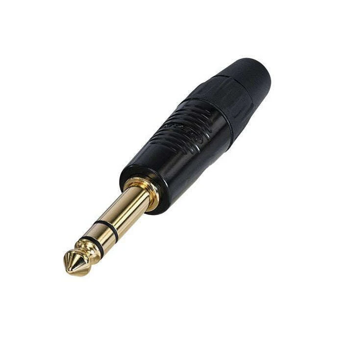 Neutrik Rean RP3C-B 3-Pole 1/4 Inch Black/Gold Phone Plug