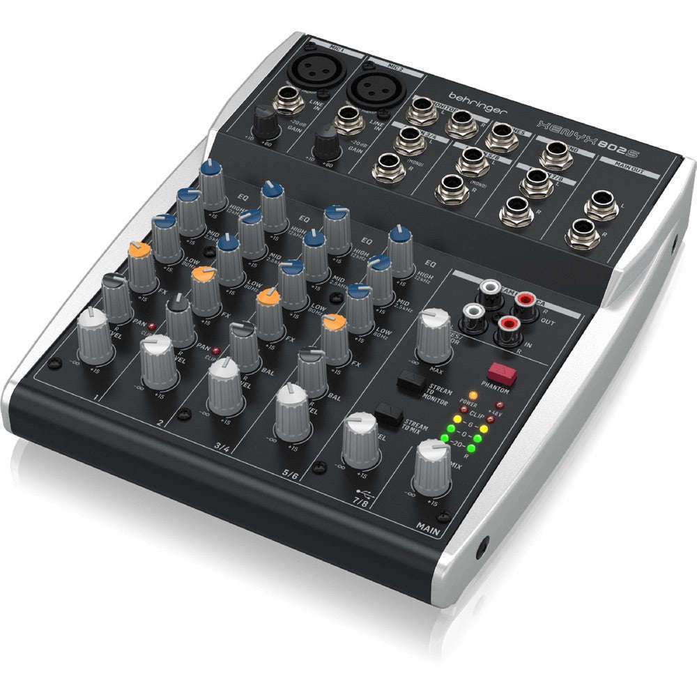 Behringer XENYX 802S Premium Analog 8-Input Mixer with USB Streaming Interface