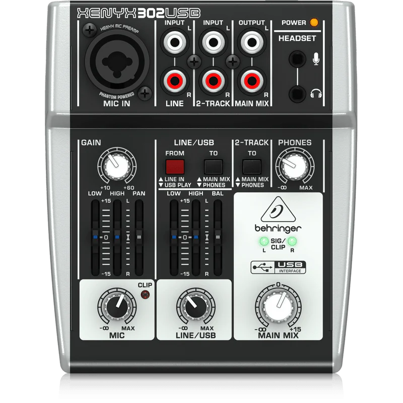 Behringer XENYX 302USB Premium 5-Input Mixer with USB/Audio Interface