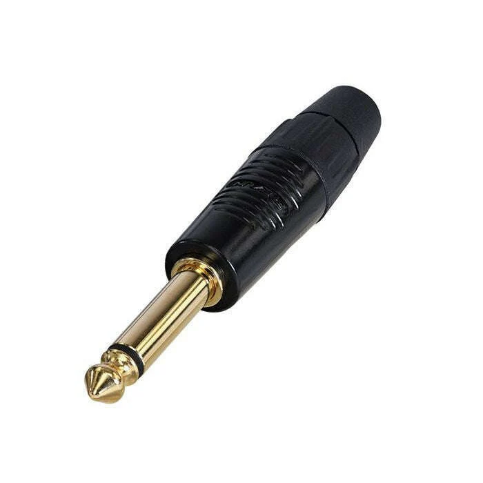 Neutrik Rean RP2C-B 2-Pole 1/4 Inch Black/Gold Phone Plug
