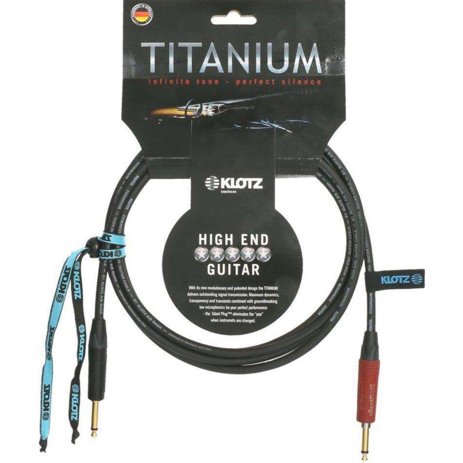 Klotz High End Titanium 0300PSP 3 Metre Guitar Cable with Neutrik NP2X-AU-SILENT Jack Plug