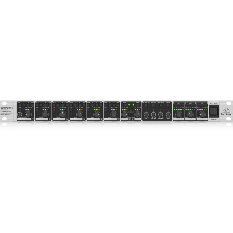 Behringer ULTRAZONE ZMX8210 V2 Professional 8-Channel 3-Bus Mic/Line Zone Mixer