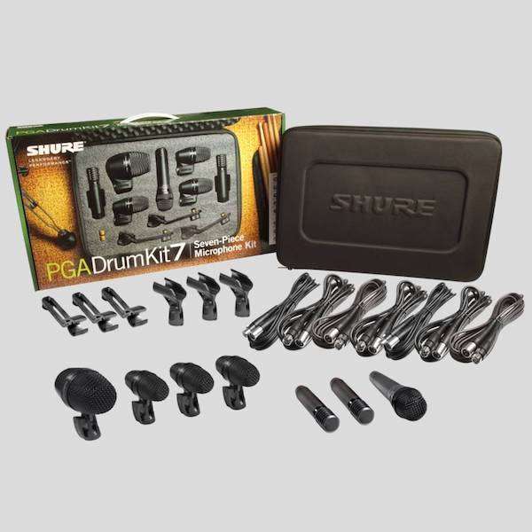 Shure PGADRUMKIT7 7 Piece Drum Microphone Kit - PGA52, 57, 56(X3), 81(X2)