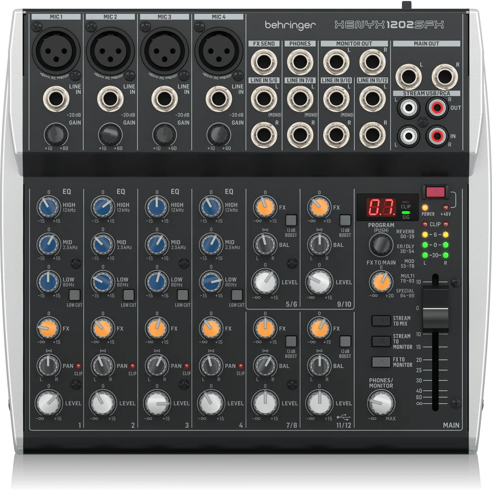 Behringer XENYX 1202SFX 12-Input Mixer with USB & FX