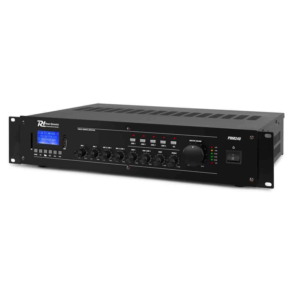 Power Dynamics PRM240 240W 100V 4 Zone 6 Channel Mixer/PA Amplifier
