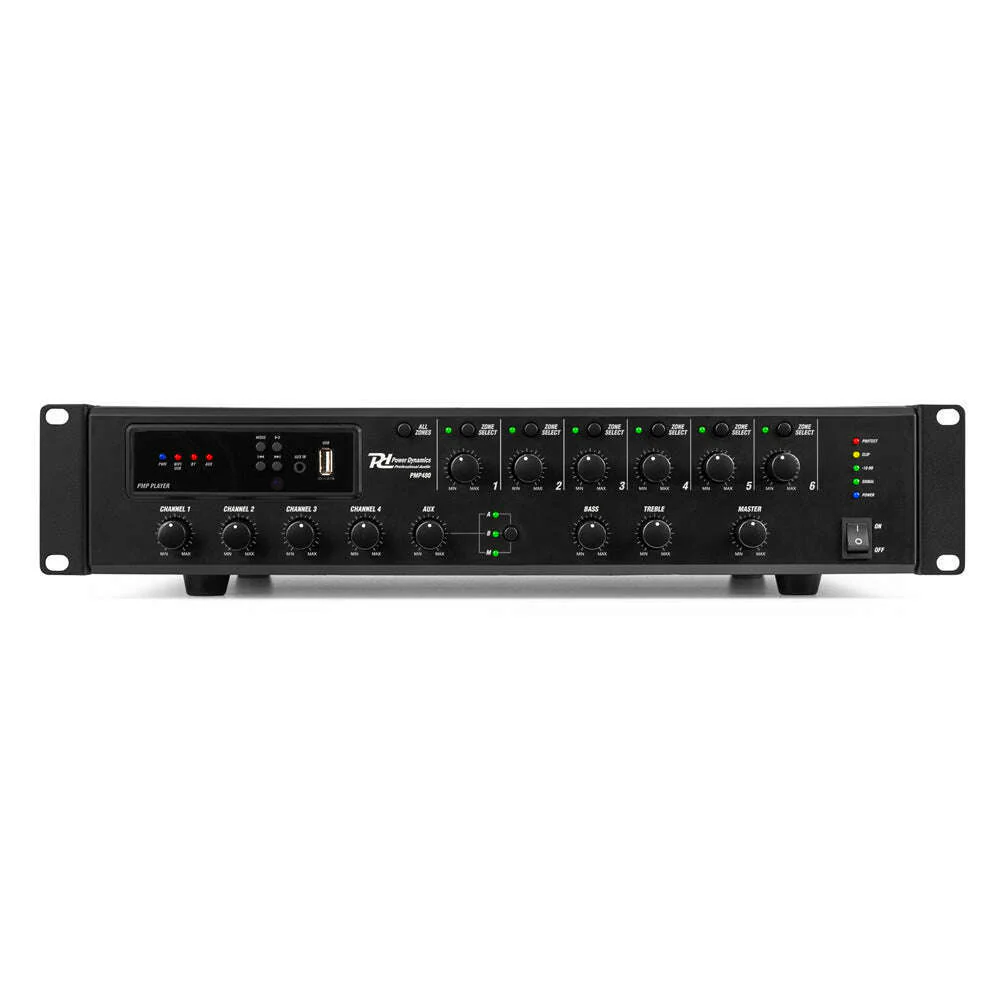 Power Dynamics PMP480 480W 6 Zone Commercial Mixer Amplifier