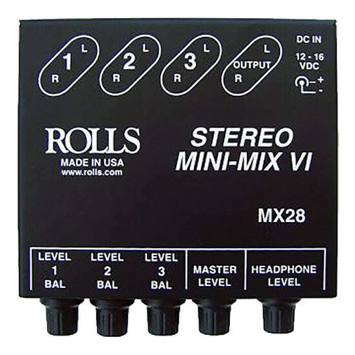 Rolls MX28 Stereo MINI-MIX VI - 3 channel true stereo line mixer