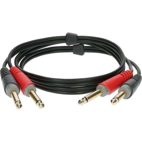 Klotz AT-JJ Twin Unbalanced 6.35mm Jack to Jack Cable with gold-plated connectors