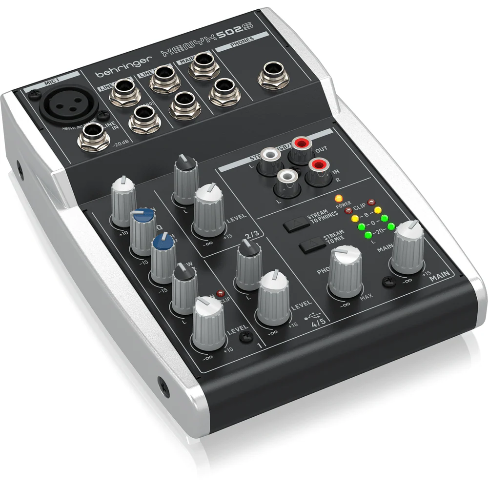 Behringer XENYX 502S Premium Analog 5-Input Mixer with USB Streaming Interface