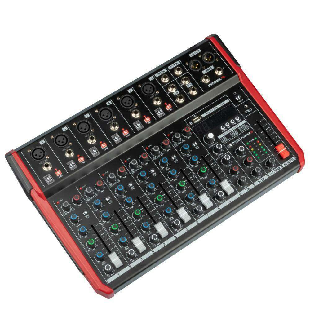 Proel PLAYMIX10 10 Channel Mixer with DSP and USB/BT Interface