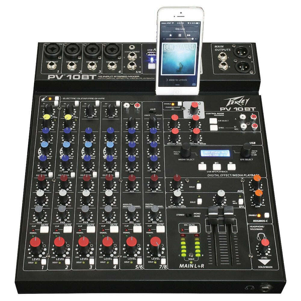 Peavey PV 10 BT 10 Channel Compact Mixer with Bluetooth
