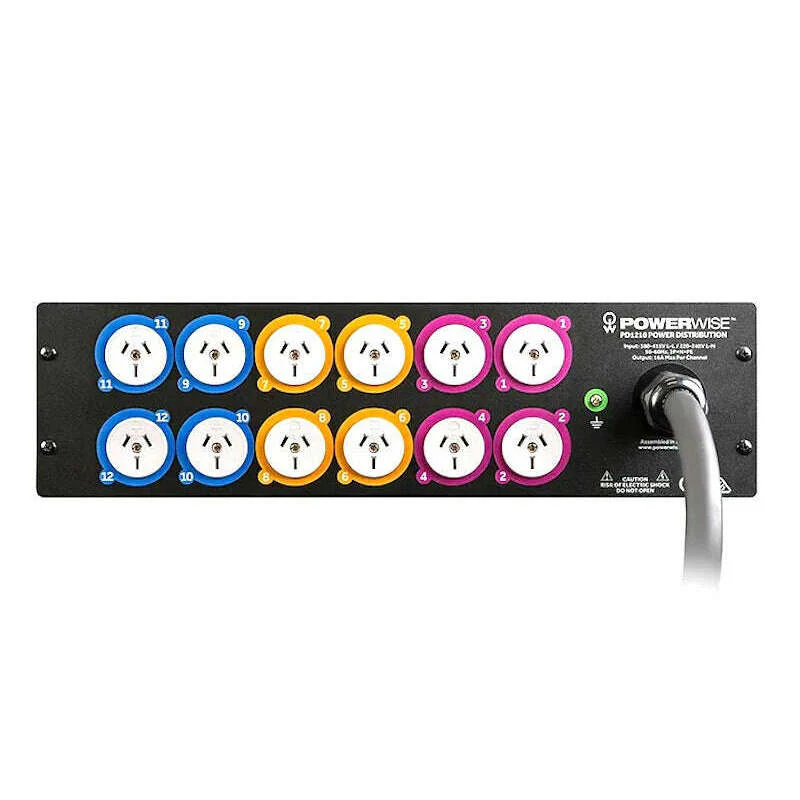 Powerwise PD1210 3 Phase to 12 x 10A GPO Rackmount Power Distribution Unit