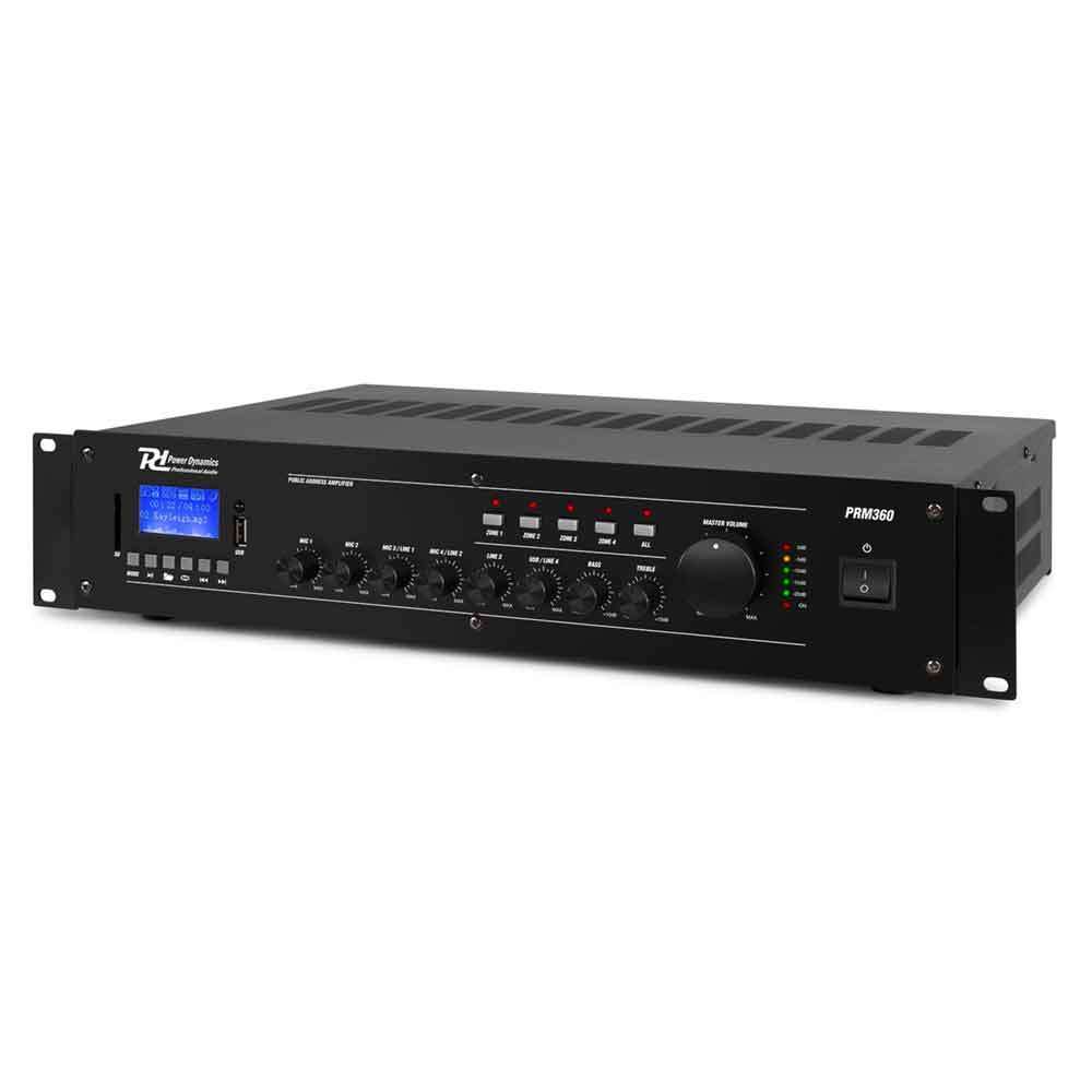 Power Dynamics PRM360 360W 100V 4 Zone 6 Channel Mixer/PA Amplifier