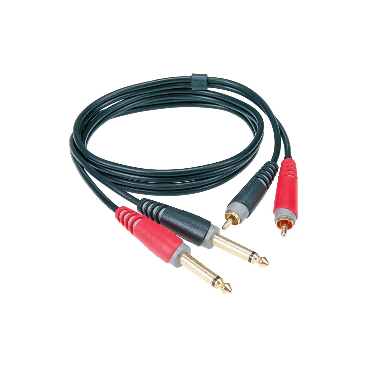 Klotz AT-CJ Twin Unbalanced 6.35mm Jack to RCA Cable with gold-plated connectors - 3 Metre