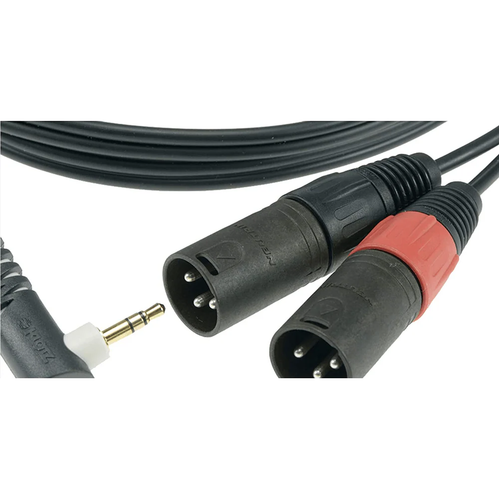 Klotz AY9 Right-angled Mini Jack 3.5 mm to 2 x XLR Male - 2 Metre