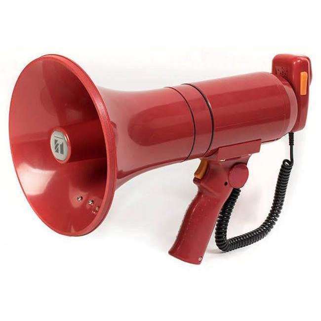 TOA ER3215S 15 Watt (23W Max) Hand Grip Megaphone with Removable Microphone & Siren