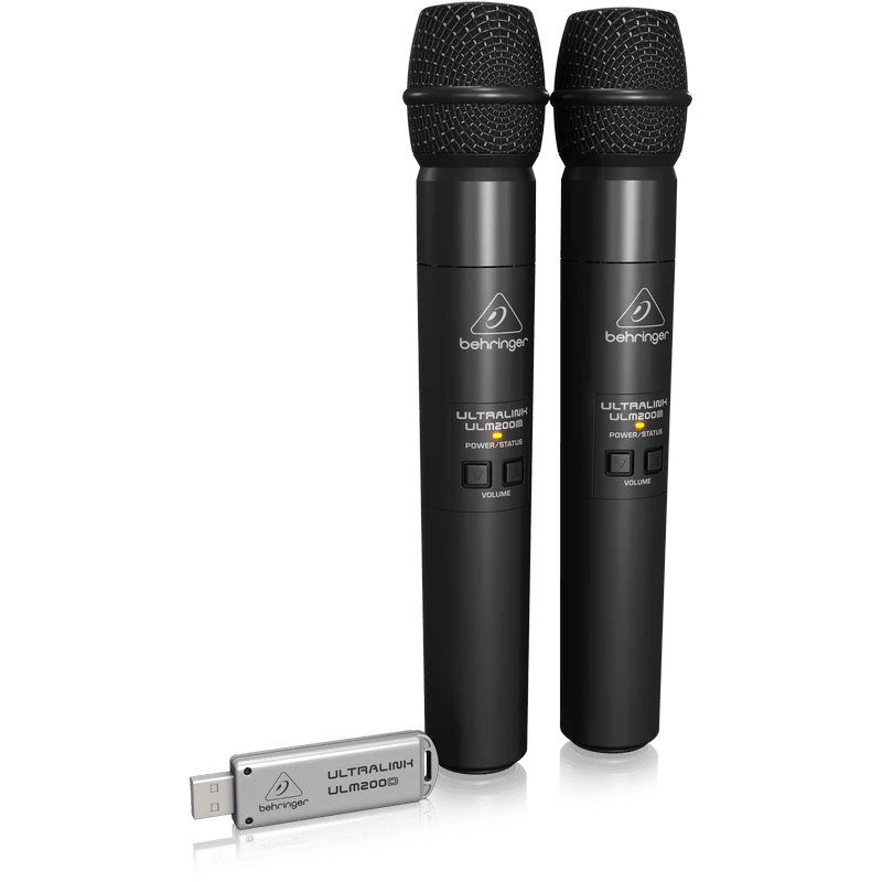 Behringer ULTRALINK ULM202USB 2.4 GHz Digital Wireless System w/2 Microphones & USB Receiver