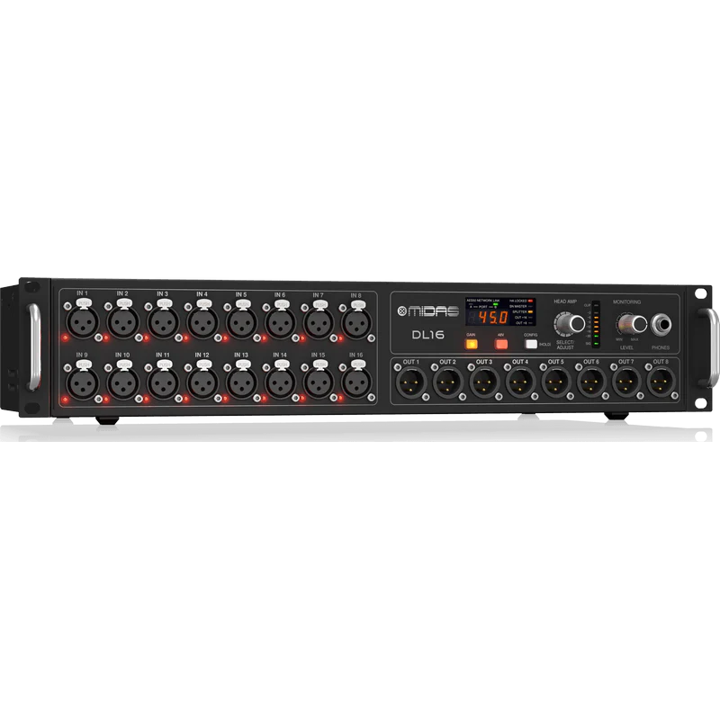 Midas DL16 16 Input, 8 Output Stage Box with 16 MIDAS Microphone Preamps