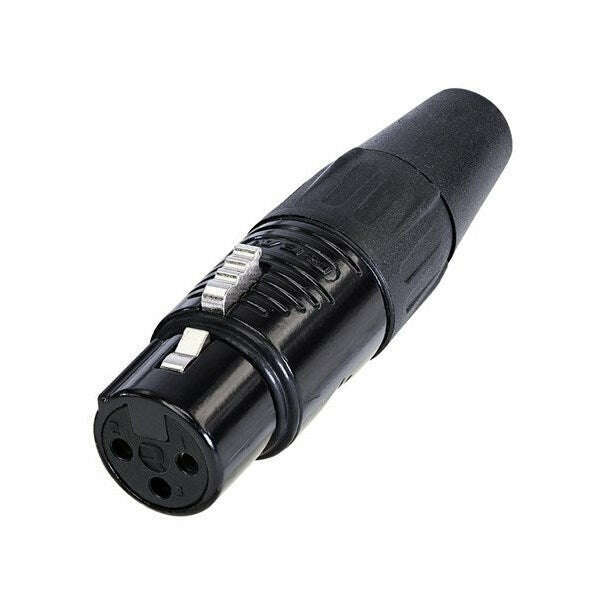 Neutrik Rean RC3F-B 3-Pin Female XLR Black/Gold Line Connector