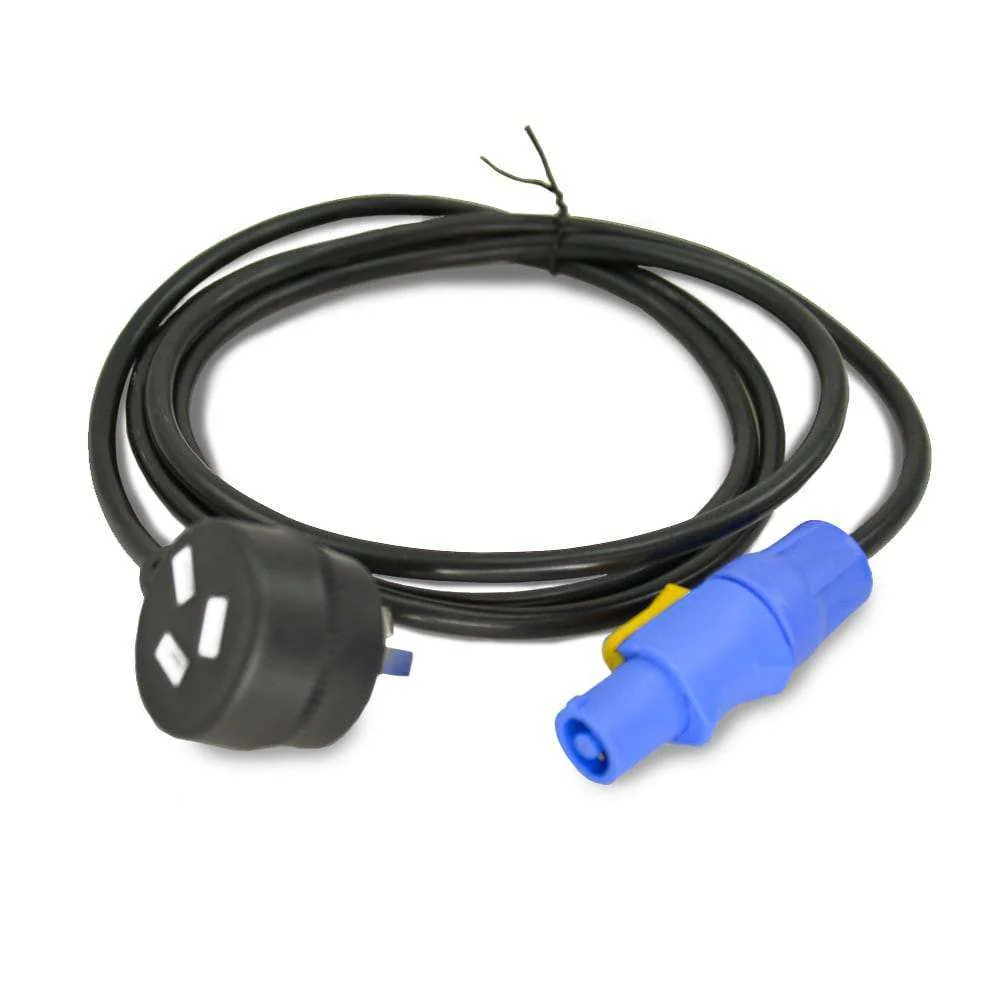 AVE PowerCON with Piggy Back Male Mains 240V Power Lead - 2m or 5m